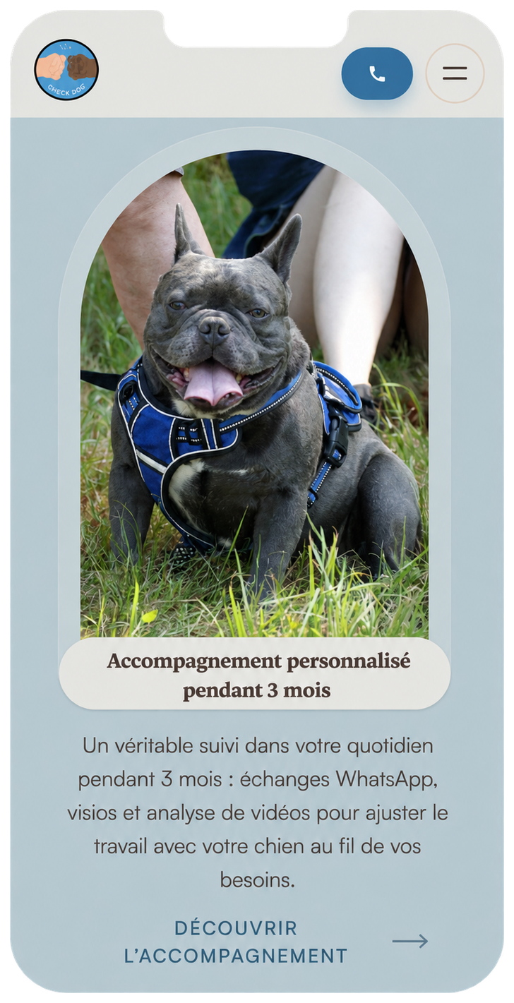 Accompagnements Check Dog sur mobile