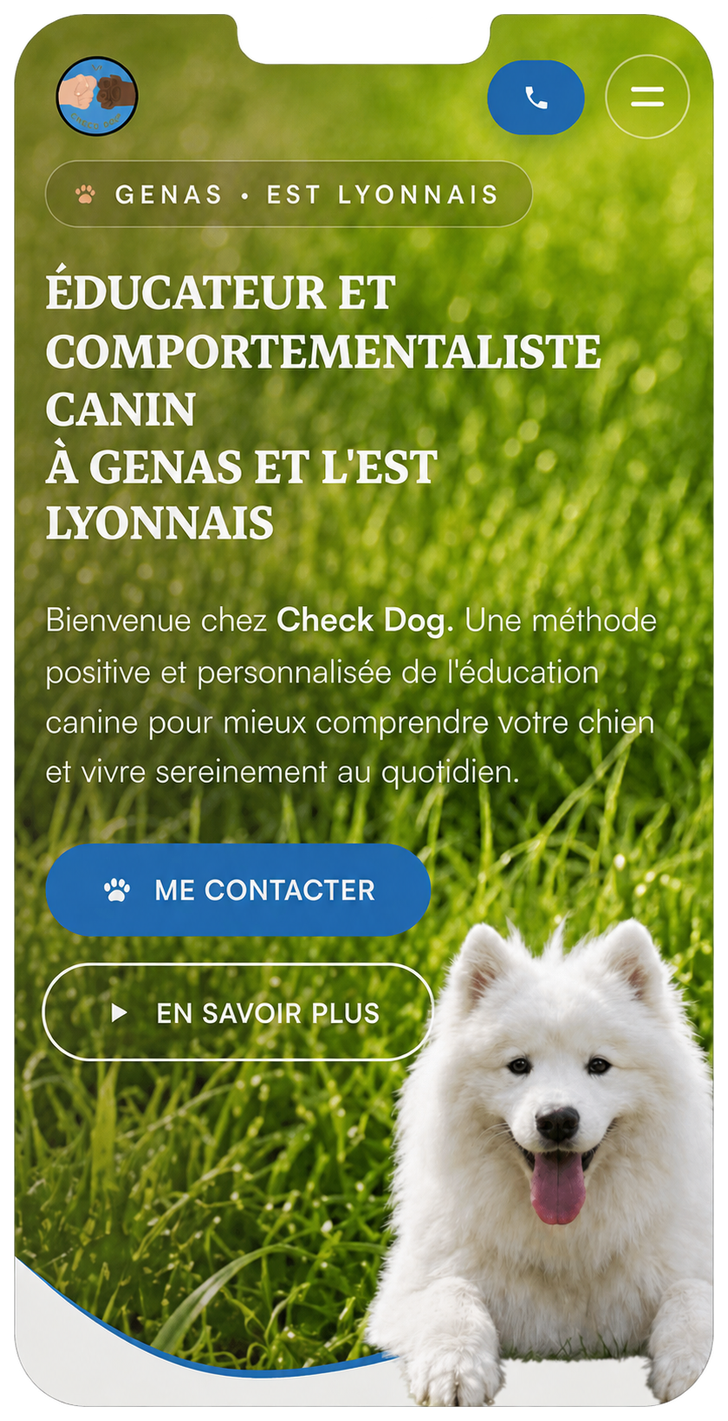 Accueil du site Check Dog sur mobile
